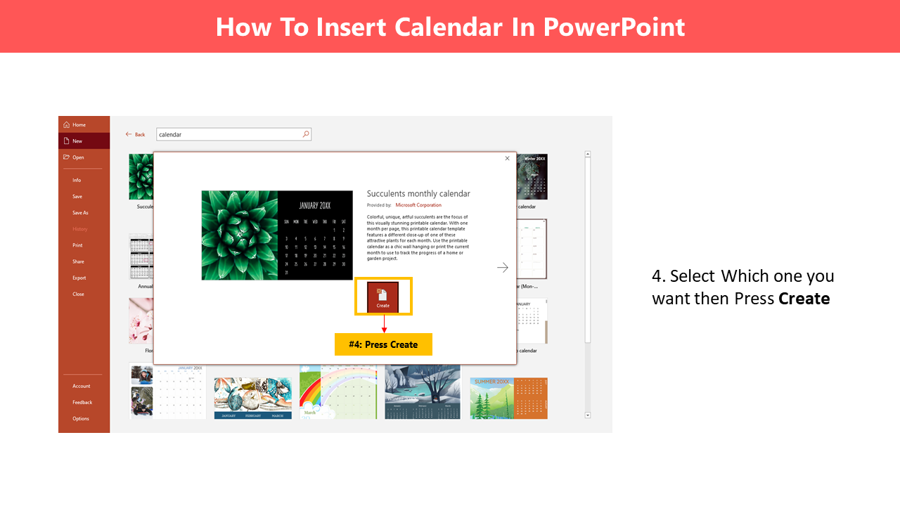 14_How To Insert Calendar In PowerPoint